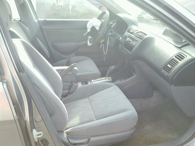 2HGES16605H595471 - 2005 HONDA CIVIC LX SILVER photo 5