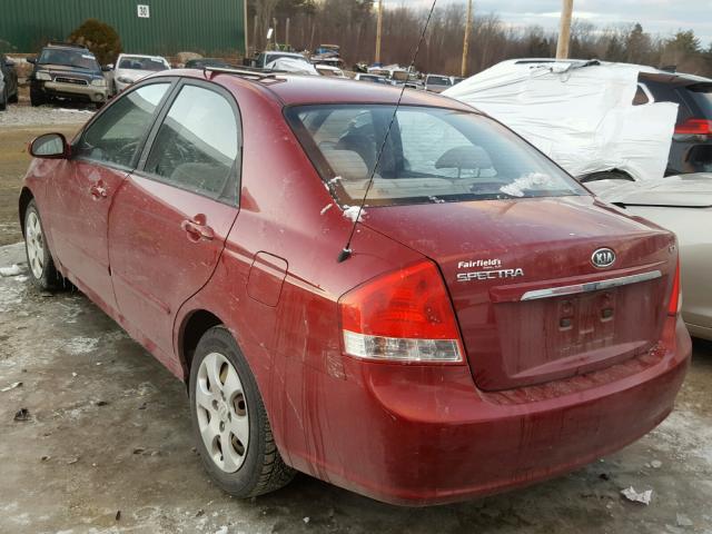 KNAFE222595639851 - 2009 KIA SPECTRA EX RED photo 3