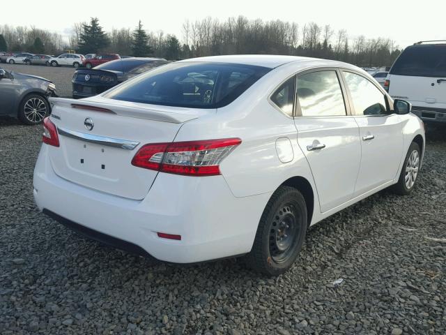 3N1AB7AP0FY340253 - 2015 NISSAN SENTRA S WHITE photo 4