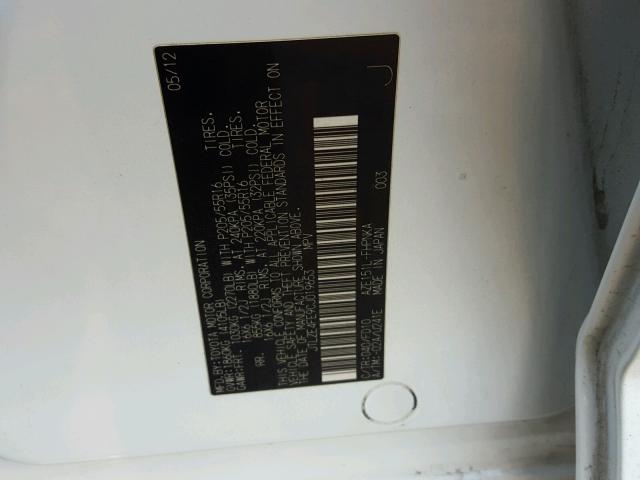 JTLZE4FE9CJ019653 - 2012 TOYOTA SCION XB თეთრი ფოტო 10