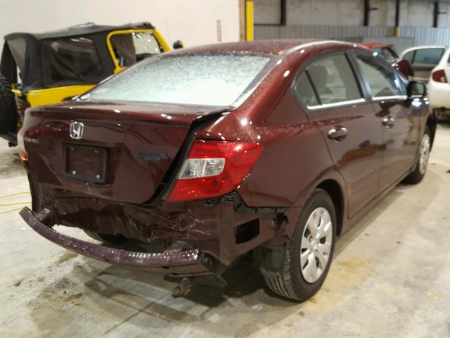 19XFB2F51CE043714 - 2012 HONDA CIVIC LX RED photo 4