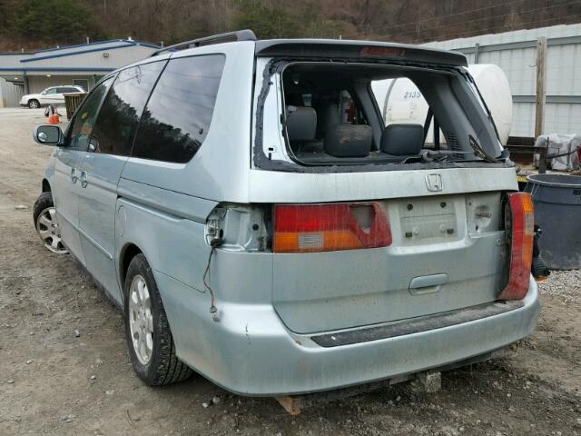 2HKRL18983H504889 - 2003 HONDA ODYSSEY EX BLUE photo 3