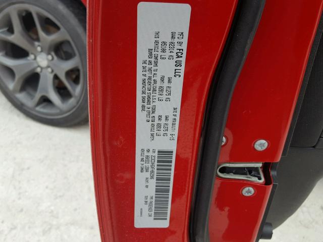 2C3CDXHGXFH862906 - 2015 DODGE CHARGER SX RED photo 10