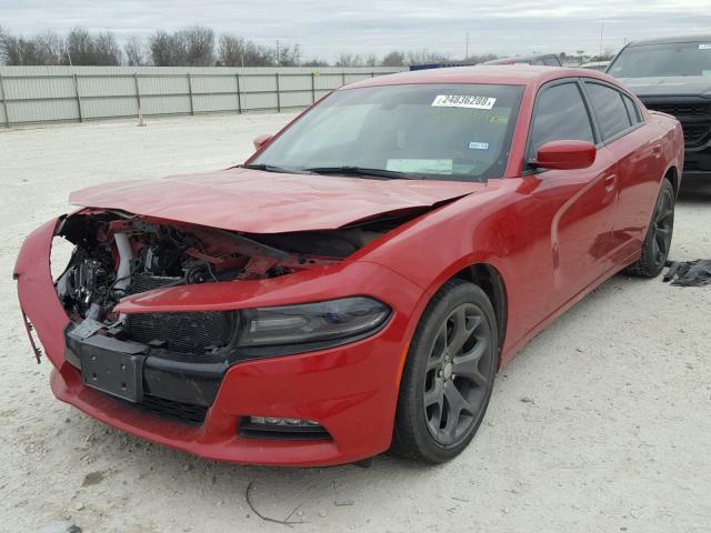 2C3CDXHGXFH862906 - 2015 DODGE CHARGER SX RED photo 2