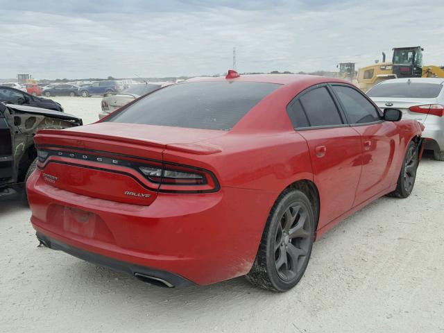 2C3CDXHGXFH862906 - 2015 DODGE CHARGER SX RED photo 4