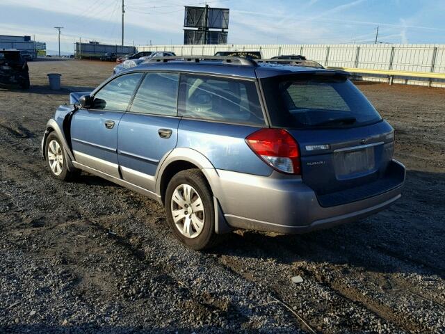 4S4BP60C487331468 - 2008 SUBARU OUTBACK BLUE photo 3