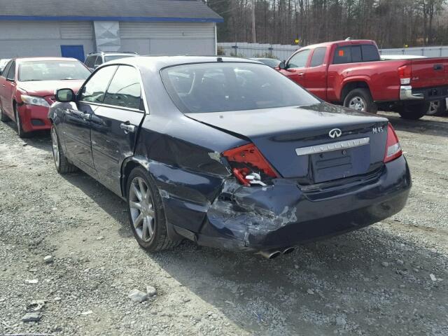 JNKAY41E84M400724 - 2004 INFINITI M45 BLUE photo 3