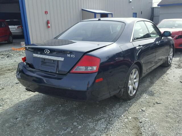 JNKAY41E84M400724 - 2004 INFINITI M45 BLUE photo 4