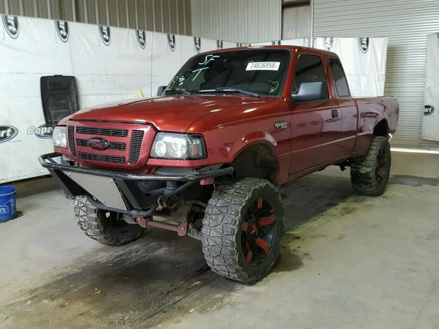 1FTYR15E26PA68268 - 2006 FORD RANGER SUP MAROON photo 2