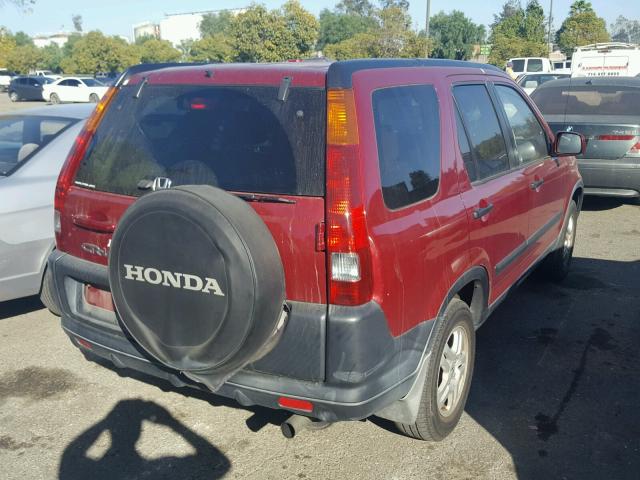 JHLRD78884C052871 - 2004 HONDA CR-V EX RED photo 4