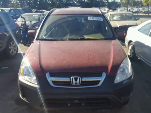 JHLRD78884C052871 - 2004 HONDA CR-V EX RED photo 9