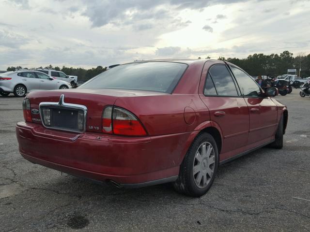 1LNHM87A45Y616373 - 2005 LINCOLN LS RED photo 4