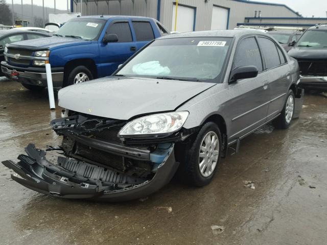 2HGES16595H523045 - 2005 HONDA CIVIC LX SILVER photo 2