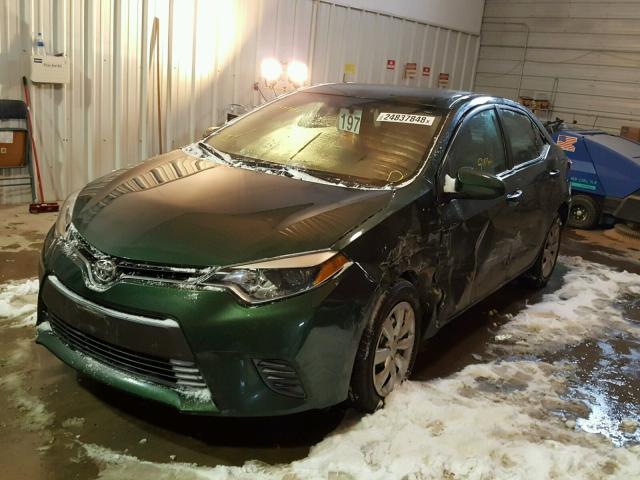 2T1BURHE6FC407451 - 2015 TOYOTA COROLLA L GREEN photo 2