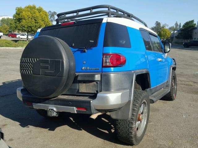 JTEBU11F370044571 - 2007 TOYOTA FJ CRUISER BLUE photo 4