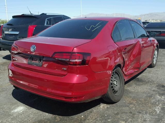 3VW267AJ0GM312508 - 2016 VOLKSWAGEN JETTA S RED photo 4