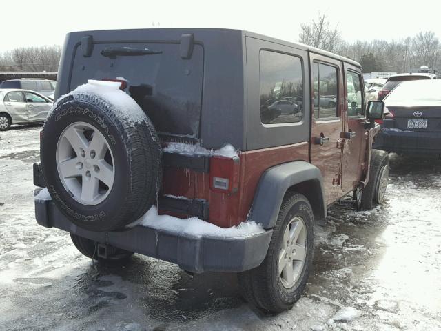 1J4GA39178L640302 - 2008 JEEP WRANGLER U RED photo 4