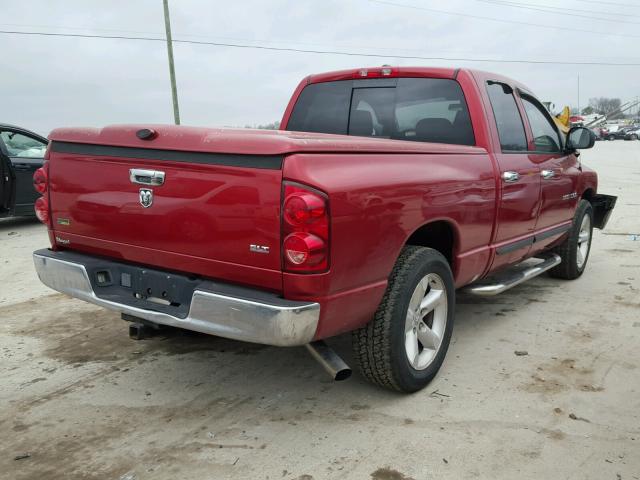 1D7HA18P87J522084 - 2007 DODGE RAM 1500 S RED photo 4