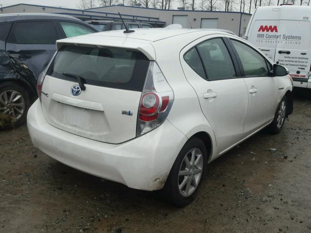 JTDKDTB37C1020556 - 2012 TOYOTA PRIUS C WHITE photo 4