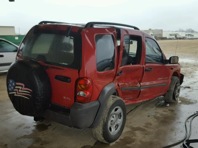 1J4GK48K33W559429 - 2003 JEEP LIBERTY SP RED photo 4