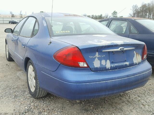 1FAFP52U43A118608 - 2003 FORD TAURUS LX BLUE photo 3