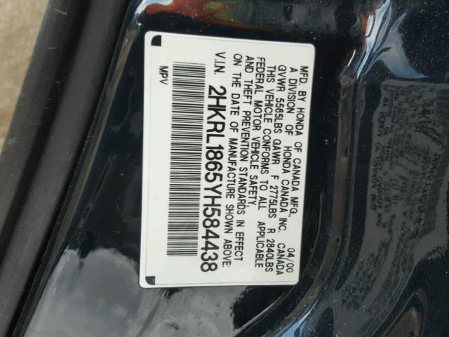 2HKRL1865YH584438 - 2000 HONDA ODYSSEY EX GREEN photo 10