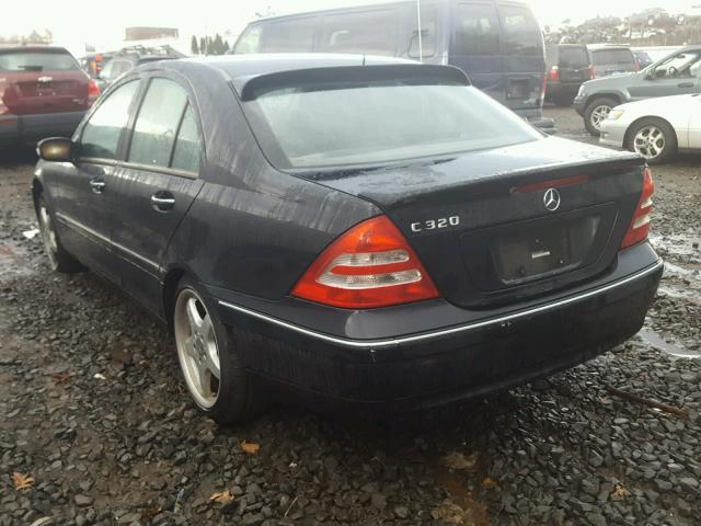 WDBRF64J22F146832 - 2002 MERCEDES-BENZ C 320 BLACK photo 3