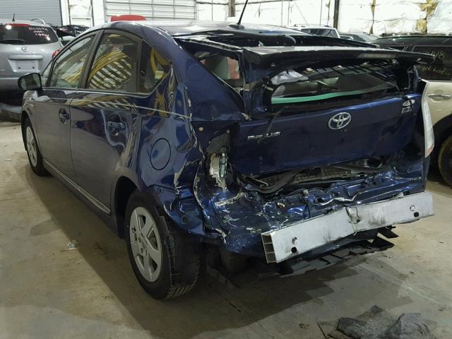 JTDKN3DU0B1397702 - 2011 TOYOTA PRIUS BLUE photo 3