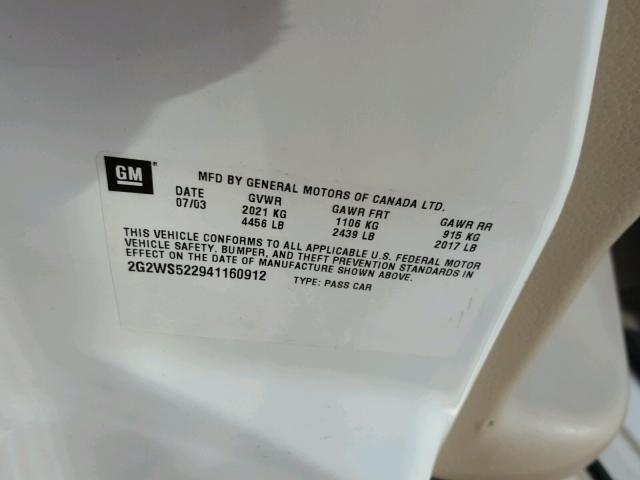 2G2WS522941160912 - 2004 PONTIAC GRAND PRIX Ağ foto 10