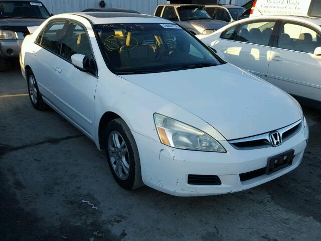 1HGCM56877A111839 - 2007 HONDA ACCORD EX WHITE photo 1