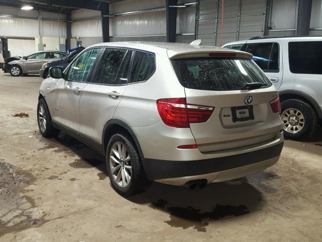 5UXWX9C5XD0A13153 - 2013 BMW X3 XDRIVE2 SILVER photo 3