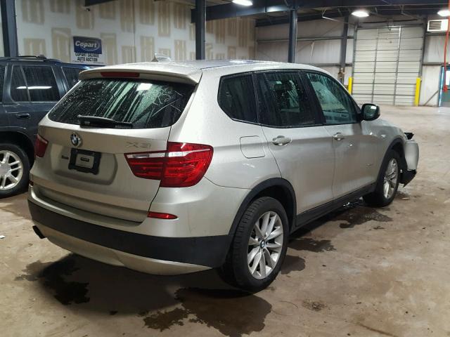 5UXWX9C5XD0A13153 - 2013 BMW X3 XDRIVE2 SILVER photo 4