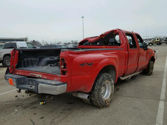 1FTWW33P24EB06980 - 2004 FORD F350 SUPER RED photo 4