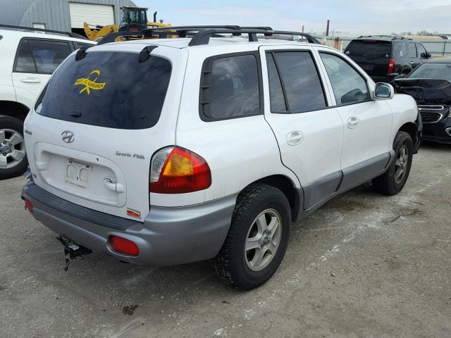 KM8SB12B54U596093 - 2004 HYUNDAI SANTA FE G WHITE photo 4