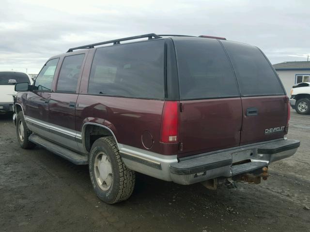 1GNFK16R3TJ382823 - 1996 CHEVROLET SUBURBAN K MAROON photo 3