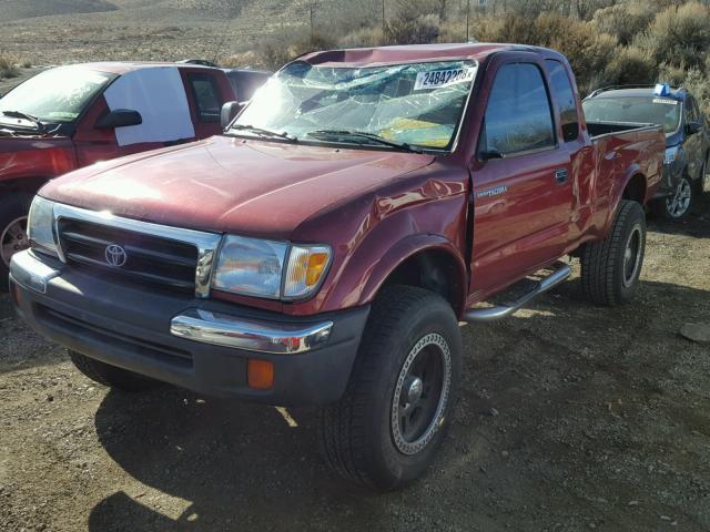 4TAWN72N4YZ620835 - 2000 TOYOTA TACOMA XTR BURGUNDY photo 2