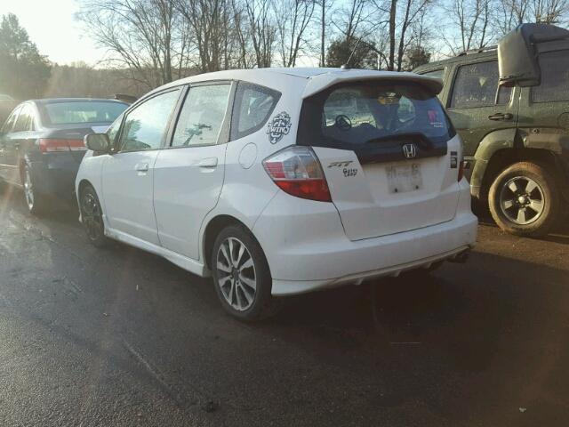 JHMGE8H57CC010489 - 2012 HONDA FIT SPORT WHITE photo 3