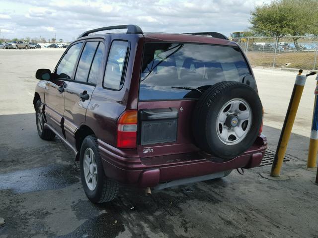 2CNBE634736942274 - 2003 CHEVROLET TRACKER BURGUNDY photo 3