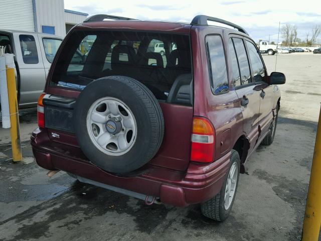 2CNBE634736942274 - 2003 CHEVROLET TRACKER BURGUNDY photo 4