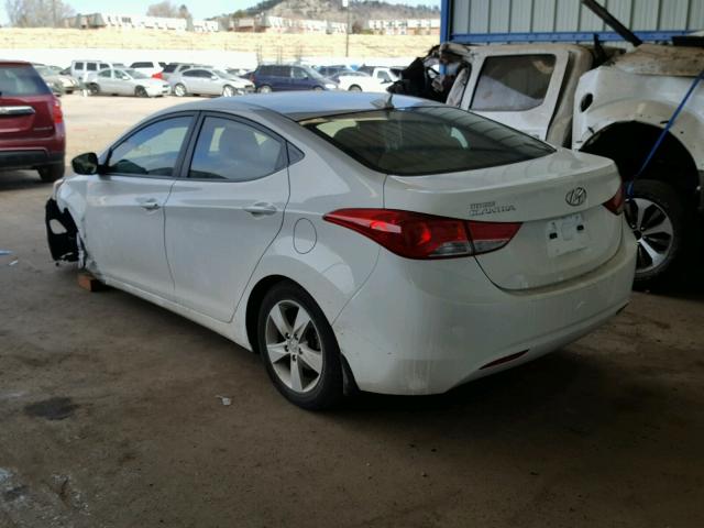 5NPDH4AE3DH183432 - 2013 HYUNDAI ELANTRA GL WHITE photo 3