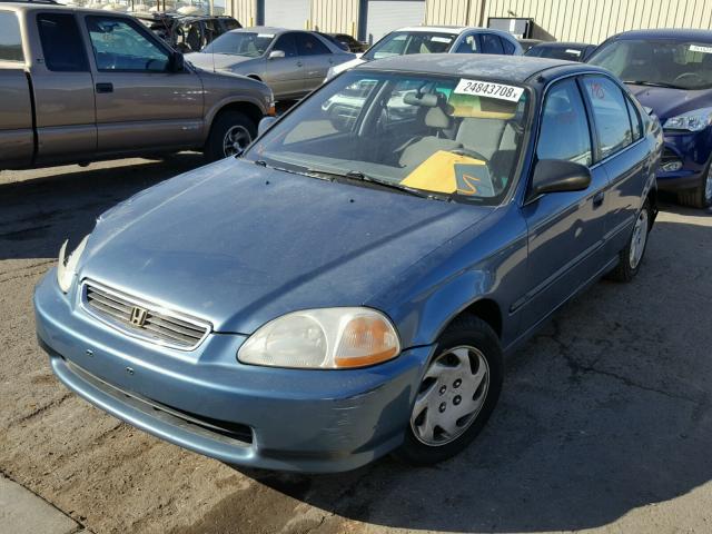 2HGEJ6579VH551012 - 1997 HONDA CIVIC LX BLUE photo 2