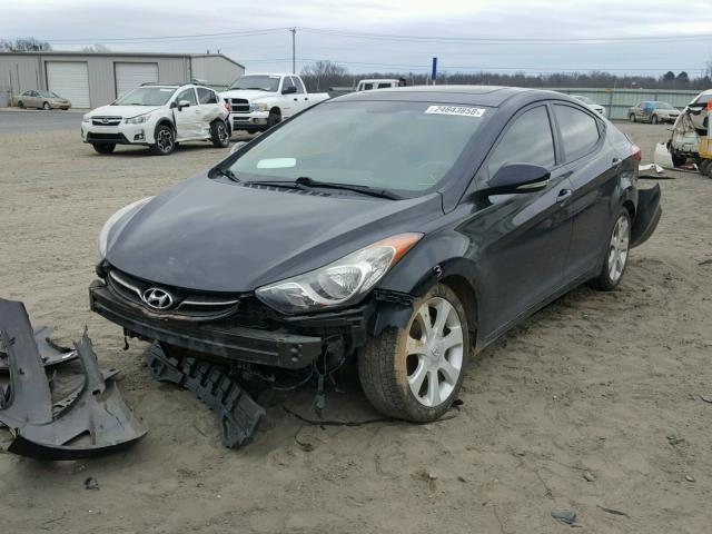 KMHDH4AE4CU254119 - 2012 HYUNDAI ELANTRA GL BLACK photo 2