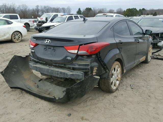 KMHDH4AE4CU254119 - 2012 HYUNDAI ELANTRA GL BLACK photo 4