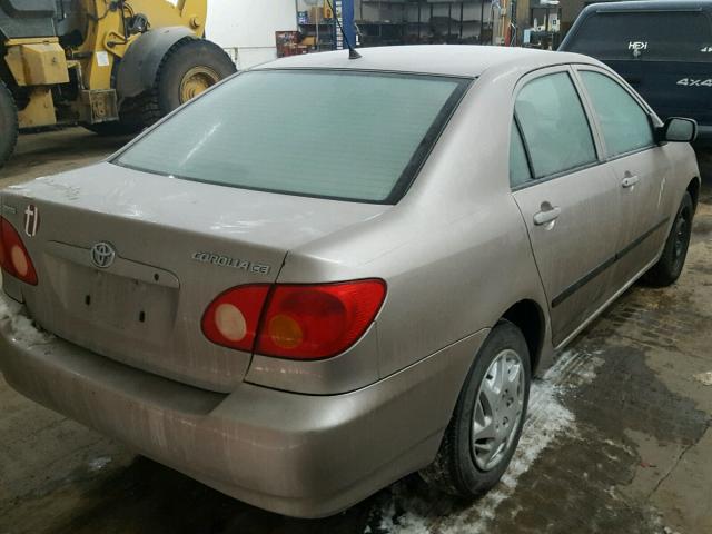 1NXBR32E03Z012943 - 2003 TOYOTA COROLLA CE TAN photo 4