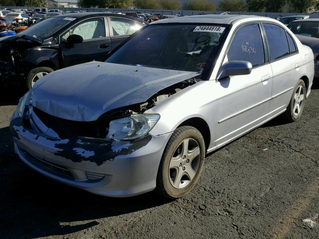 1HGES26735L016605 - 2005 HONDA CIVIC EX SILVER photo 2