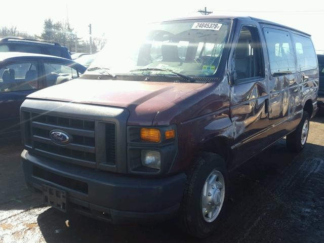 1FMNE11W29DA08571 - 2009 FORD ECONOLINE MAROON photo 2