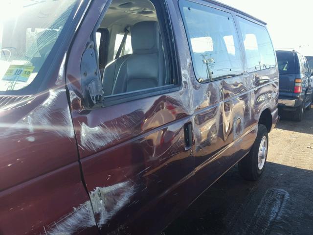 1FMNE11W29DA08571 - 2009 FORD ECONOLINE MAROON photo 9