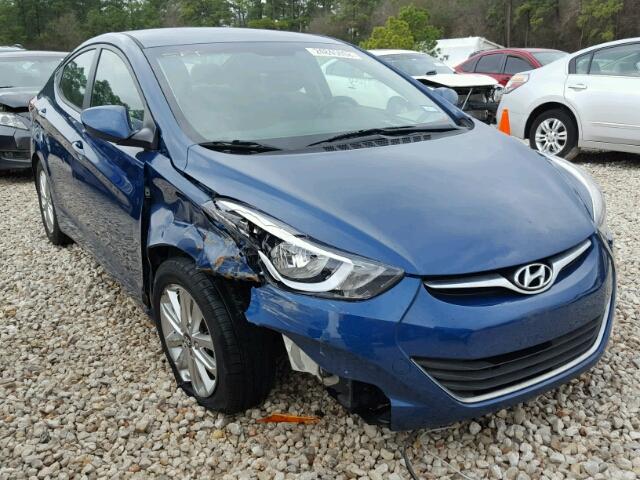 KMHDH4AEXFU388749 - 2015 HYUNDAI ELANTRA SE BLUE photo 1