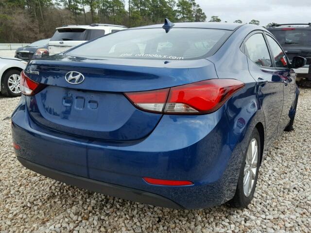 KMHDH4AEXFU388749 - 2015 HYUNDAI ELANTRA SE BLUE photo 4