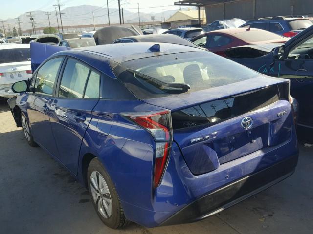 JTDKBRFU3H3045476 - 2017 TOYOTA PRIUS BLUE photo 3